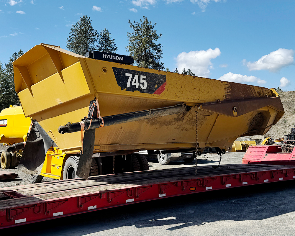 CAT 745 chassis dump beds with hoist cylinders